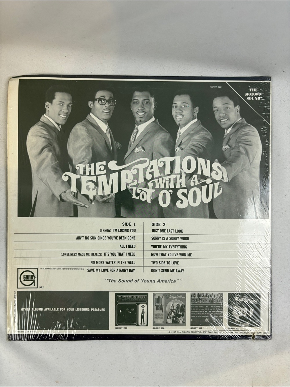 The Temptations With A Lot O' Soul Vinyl Lp '67 Record Motown Gordy - Picture 2 of 6